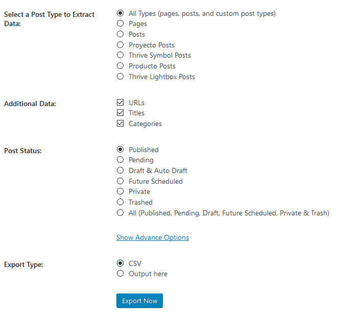 Export All URLs