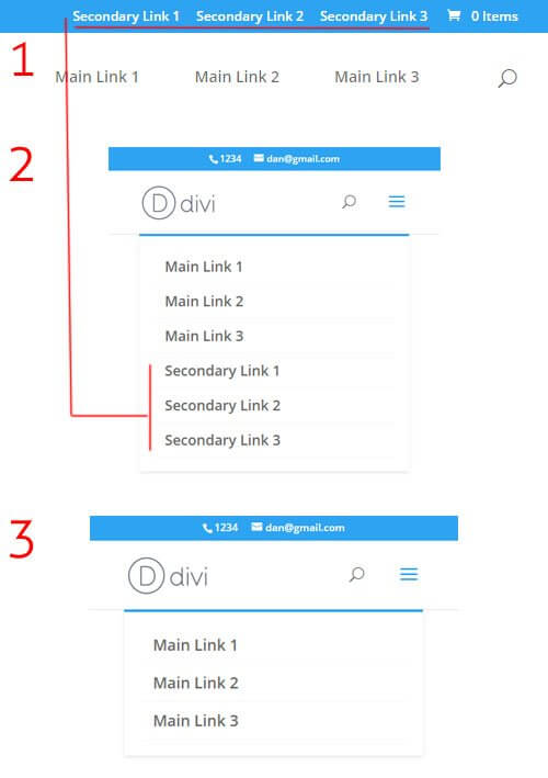 Hide secondary menu items in mobile menu