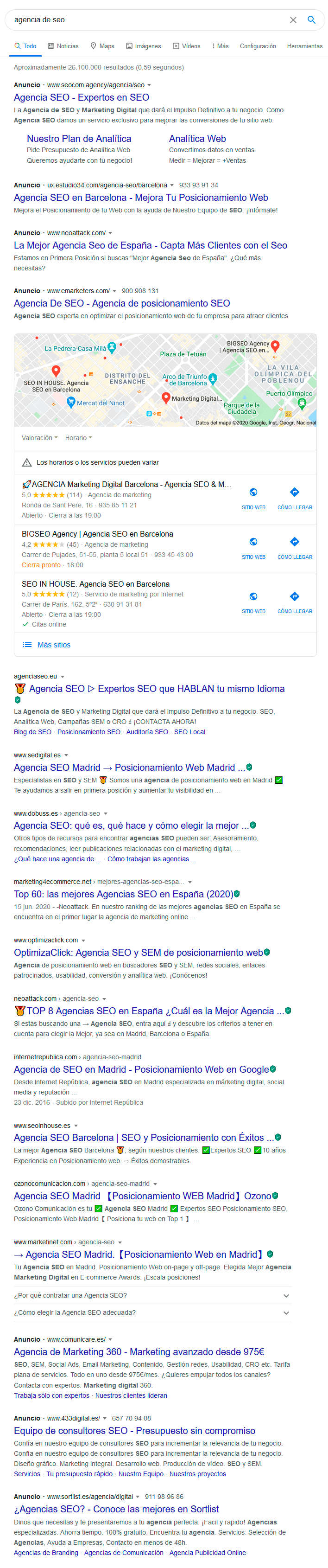agencia de seo Buscar con Google