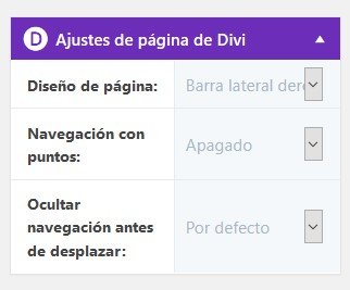 ajustes pagina divi