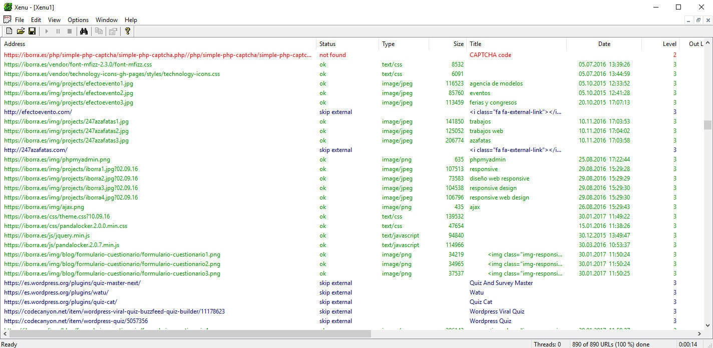comprobar enlaces rotos y crear sitemap con xenu link sleuth img3 iborrawebdesign