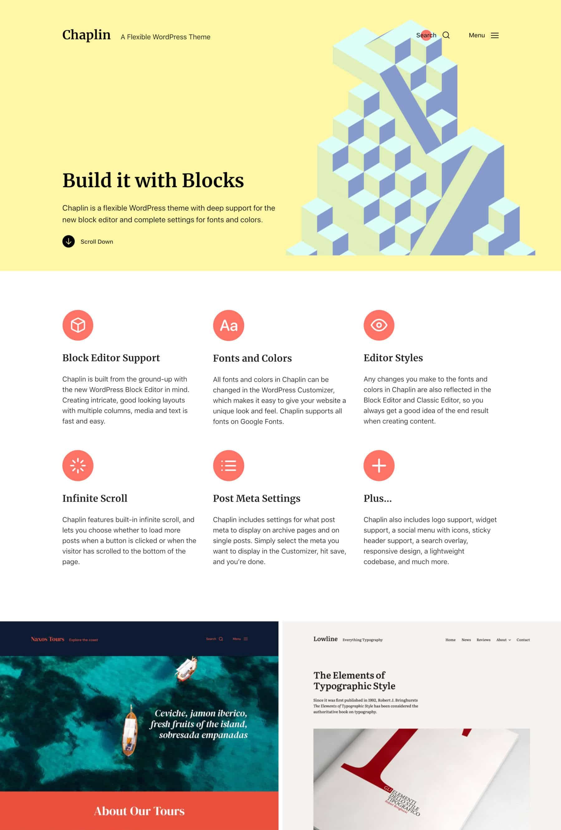 Tema Chaplin WordPress de Anders Norén