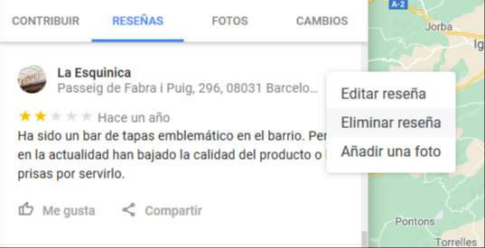 eliminar review google