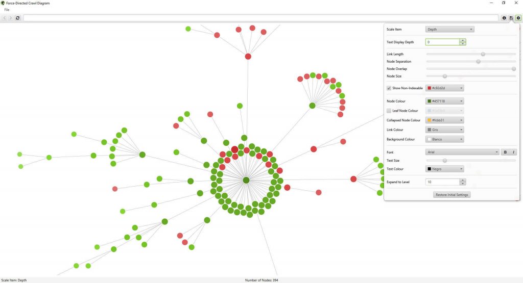 Force Directed Crawl Diagram Screaming Frog