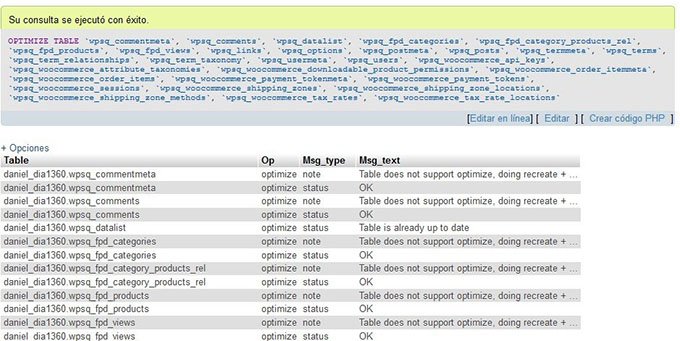 optimizar base datos finalizado