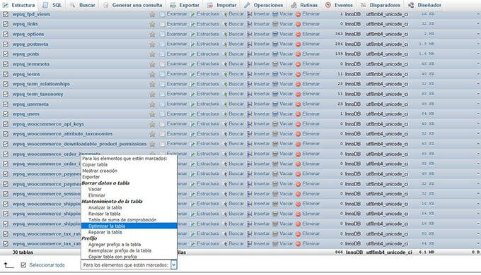 optimizar base datos