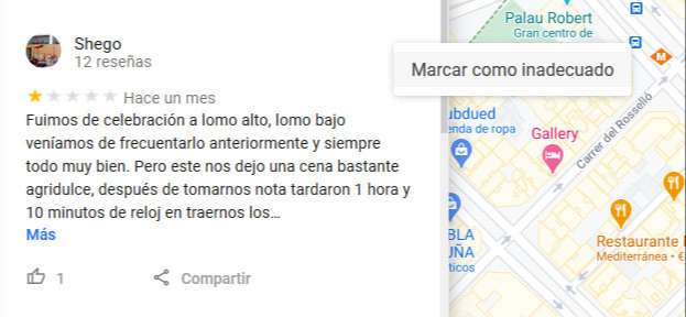 review inadecuada google