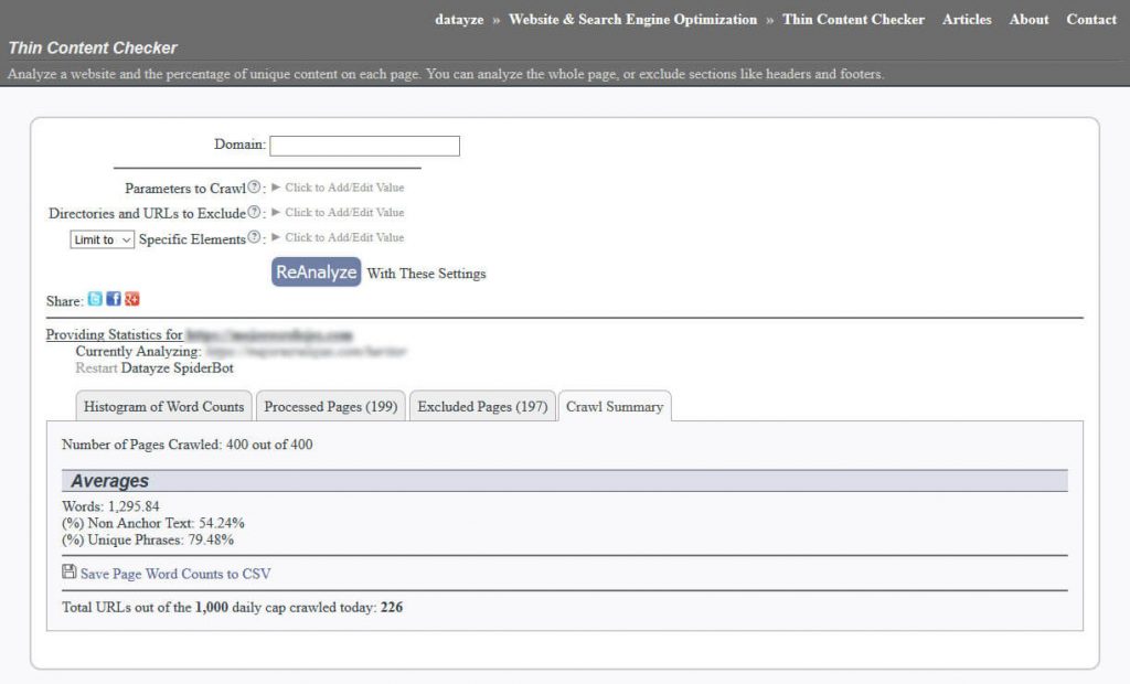 Thin Content Checker